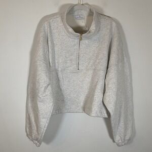 Gil Rodriguez Light Grey Dion Half-Zip Sweater size XL Women's 1/2 Gray‎